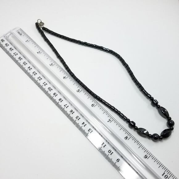 Vintage Hematite Magnetic Gemstone Beaded Necklace, 19 Inches - Picture 5 of 8